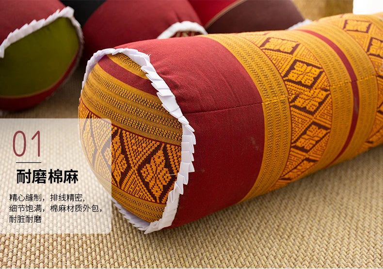 Thai Long Pillow-Household Round Pillow Living Room Sofa Armrest Bedroom Bedside Cushion Comfortable Decor