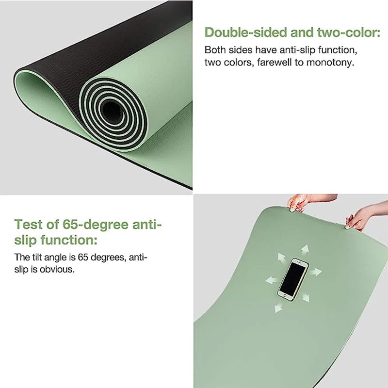 Two-Tone Non-Slip TPE Yoga Mat 6mm