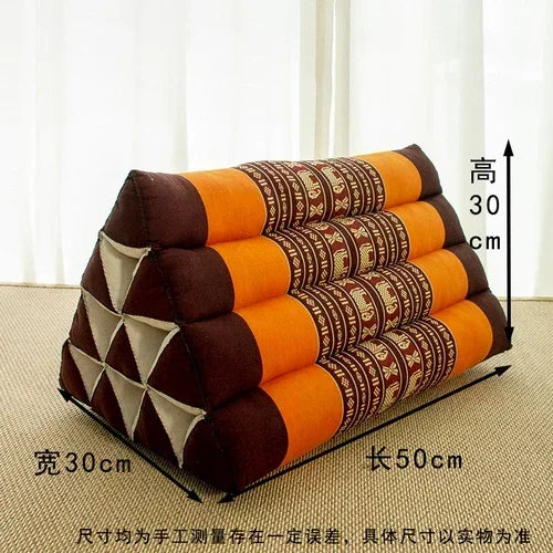 Thai kapok triangular cushion for home living room, sofa, large backrest, bay window, bedroom, waist pillow, tatami pillow