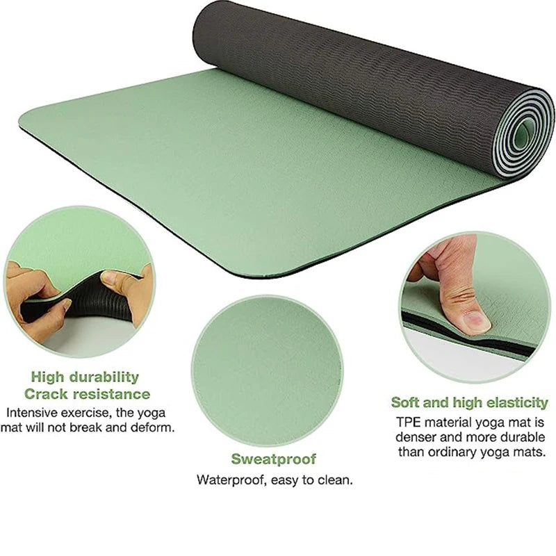 Two-Tone Non-Slip TPE Yoga Mat 6mm