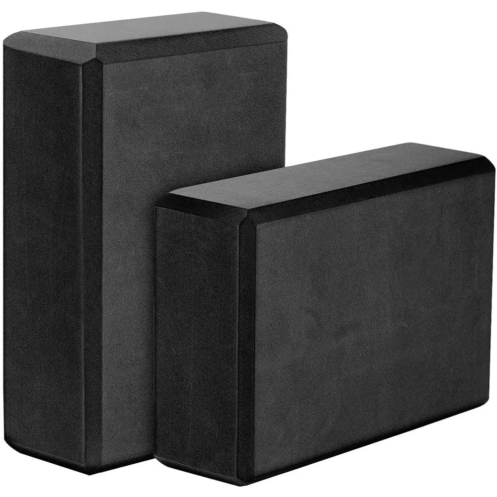 Yoga Blocks 2 Pack, High Density EVA Foam Yoga Block Exercise Bricks, Eco Friendly & ,Black 23X15X7.6cm