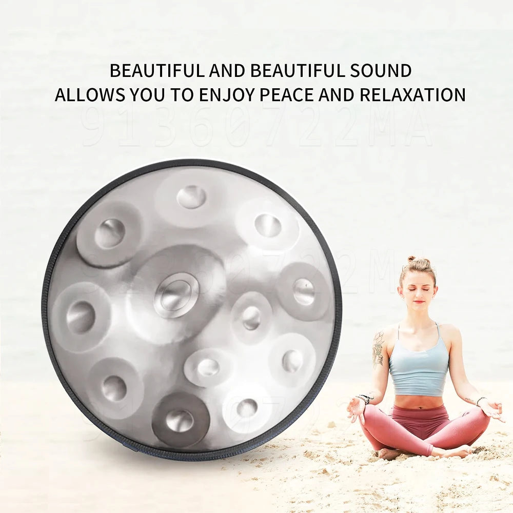 Handpan Drum D minor 22 inch tambor meditation instrument yoga music drum beginner steel tongue drum 440Hz 9/10/12 notes