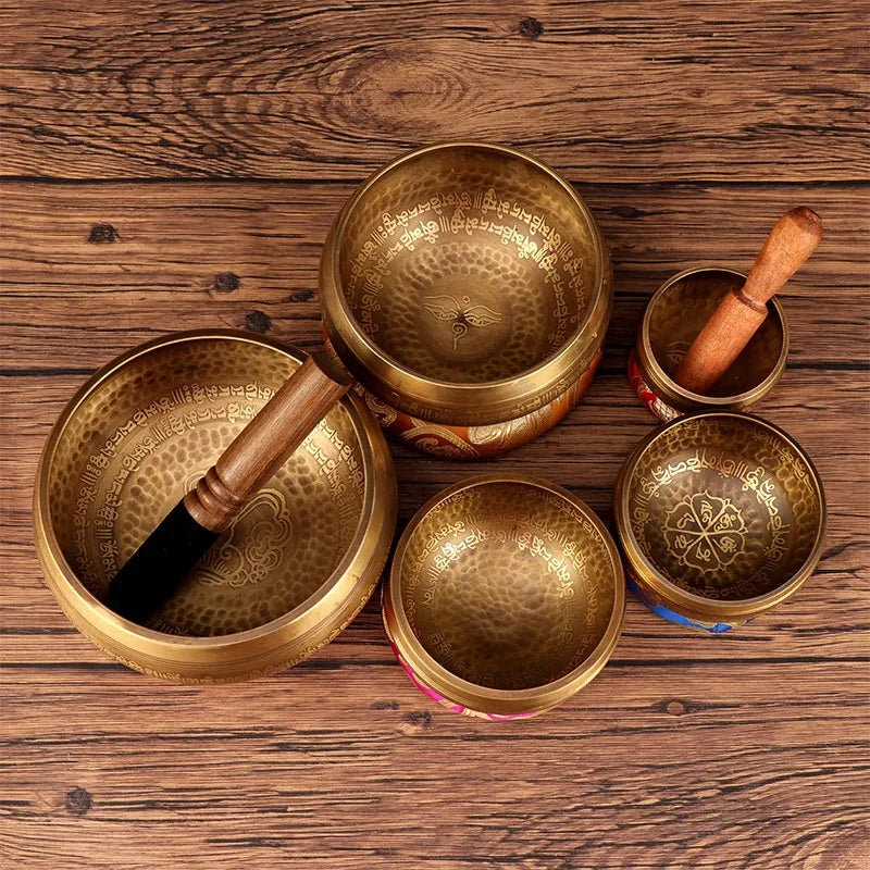 Tibetan Copper Singing Bowl Set