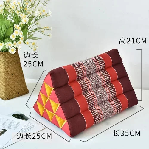 Thai kapok triangular cushion for home living room, sofa, large backrest, bay window, bedroom, waist pillow, tatami pillow